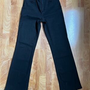 NYDJ Black Cotton-Blend Trousers Jeans Tummy Tuck sz 10